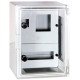 Корпус удароміцний з АБС-пластика e.plbox.250.330.130.1f.2m.tr, 250х330х130мм, IP65 з прозорими дверцятами, панеллю під 1 - фазний лічильник та 2 модулі