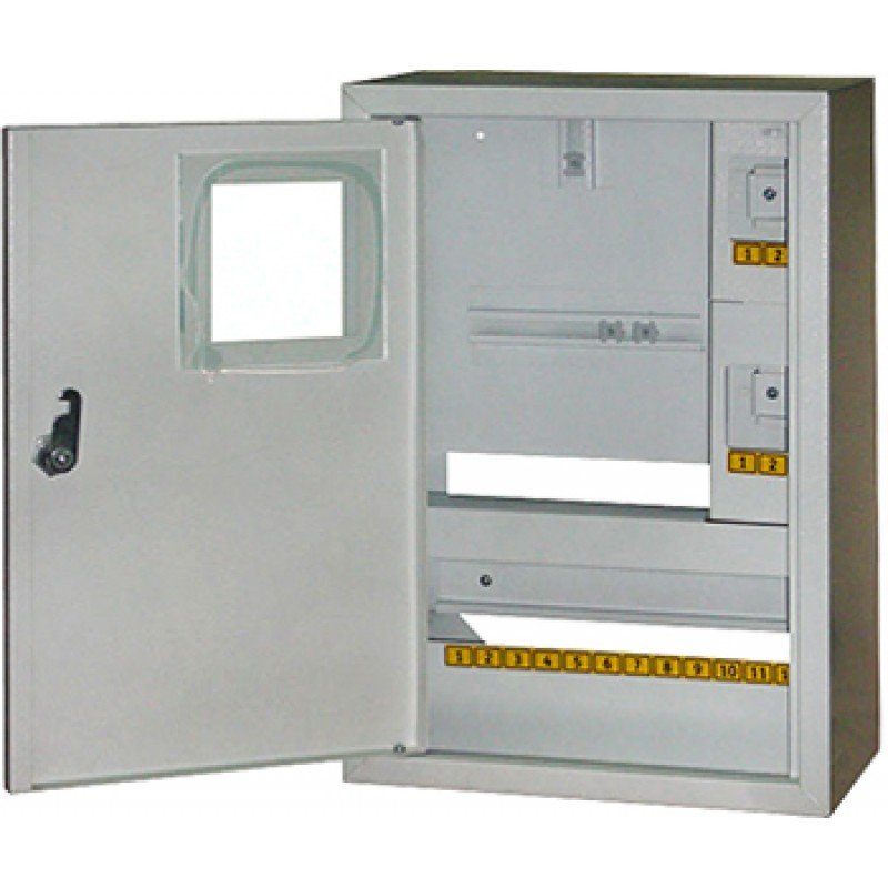Корпус e.mbox.stand.n.f1.16.z металевий, під 1-ф. лічильник, 16 мод., навісний, з замком
