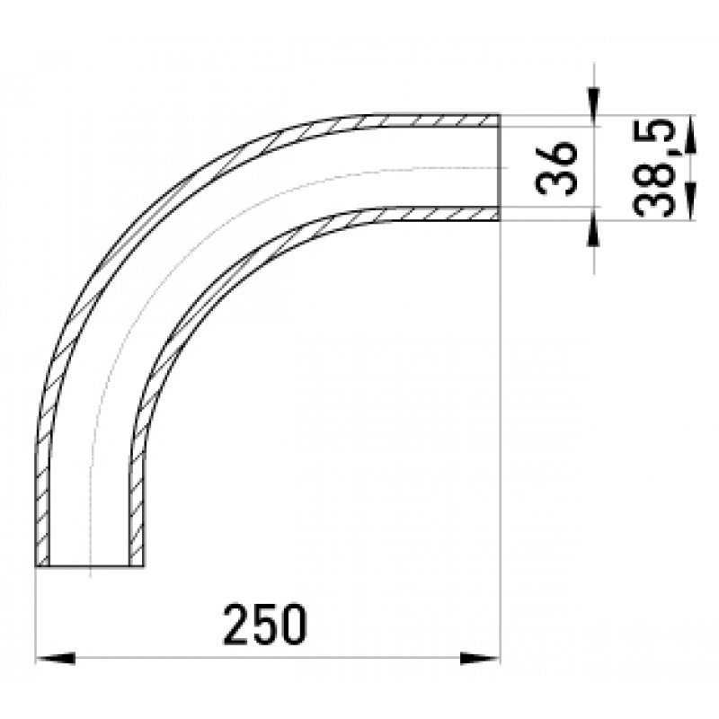 Кутовий з'єднувач металевий e.industrial.pipe.angle.1-1/4" без різьби, 90 град.