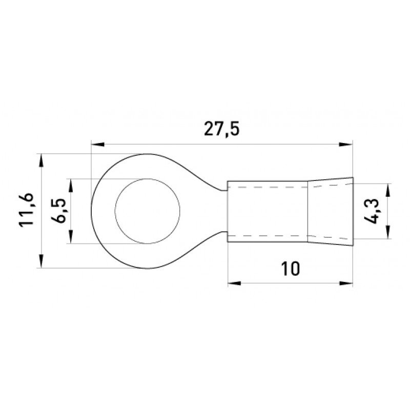 Ізольований наконечник e.terminal.stand.rv1.1,25.6.red 0.5-1.5 кв.мм, червоний
