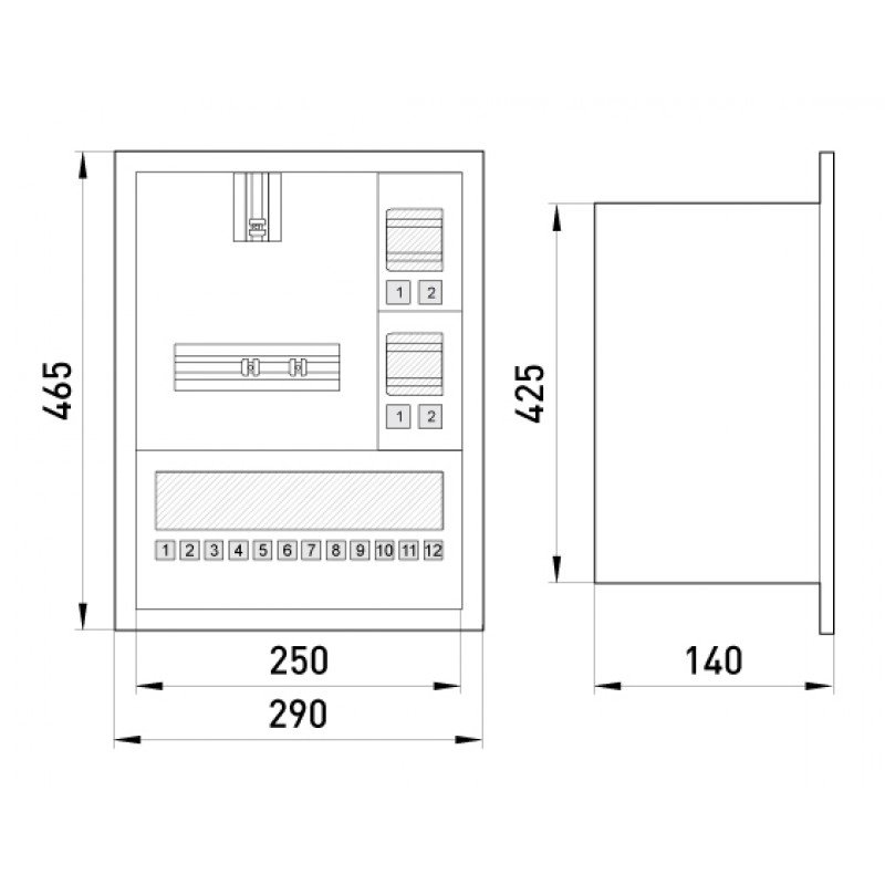Корпус e.mbox.stand.w.f1.16.z металевий, під 1-ф. лічильник, 16 мод., що вбудовується, з замком