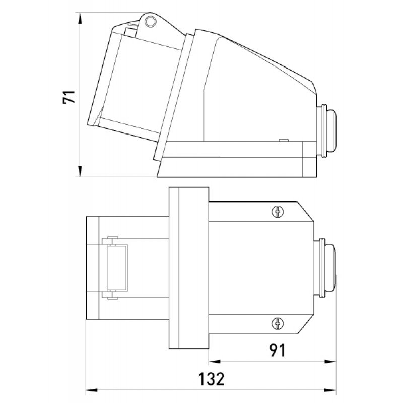Силова розетка стаціонарна e.socket.pro.4.16, 4п., 380В, 16А (114)