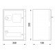 Корпус удароміцний з АБС-пластика e.plbox.250.330.130.1f.2m.tr, 250х330х130мм, IP65 з прозорими дверцятами, панеллю під 1 - фазний лічильник та 2 модулі