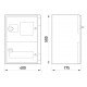 Корпус удароміцний з АБС-пластика e.plbox.400.500.175.3f.6m.blank, 400х500х175мм, IP65 з панеллю під 3 - фазний лічильник та 6 модулів