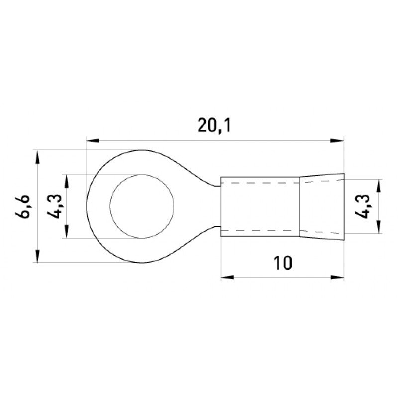 Ізольований наконечник e.terminal.stand.rv1.1,25.4.black 0.5-1.5 кв.мм, чорний