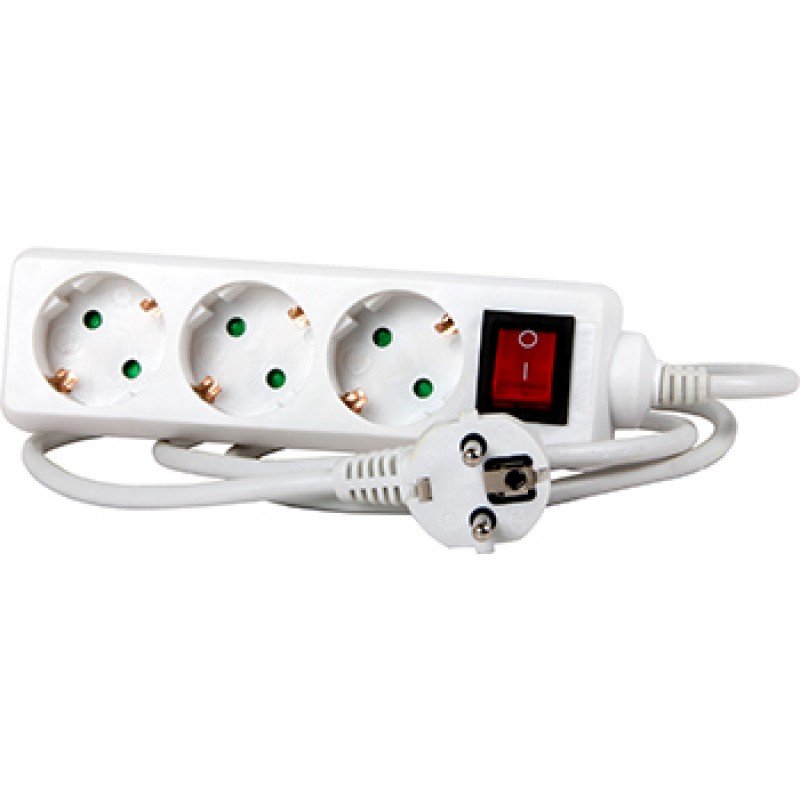 Подовжувач e.es.3.3.z.s.b 3 гнізда, 3м, з з/к, з вимикачем, baby protect