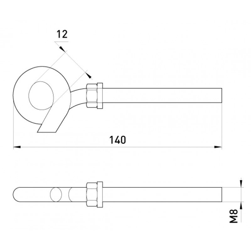 Напівзакритий анкерний гак e.anchor.hook.pro.M8.12.140 (LHH-12140)
