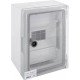 Корпус удароміцний з АБС-пластика e.plbox.210.280.130.8m.tr, 210х280х130мм, IP65 з прозорими дверцятами та панеллю під 8 модулів