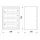 Корпус удароміцний з АБС-пластика e.plbox.500.700.245.88m.blank, 500х700х245мм, IP65 з панеллю під 88 модулів