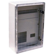 Корпус удароміцний з АБС-пластика e.plbox.400.600.200.3f.20m.tr, 400х600х200мм, IP65 з прозорими дверцятами, панеллю під 3 - фазний лічильник та 20 модулів