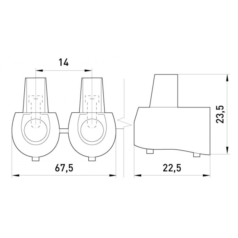 Кінцевий клемник e.tc.end.stand.5.6, 5шт, 6 кв.мм