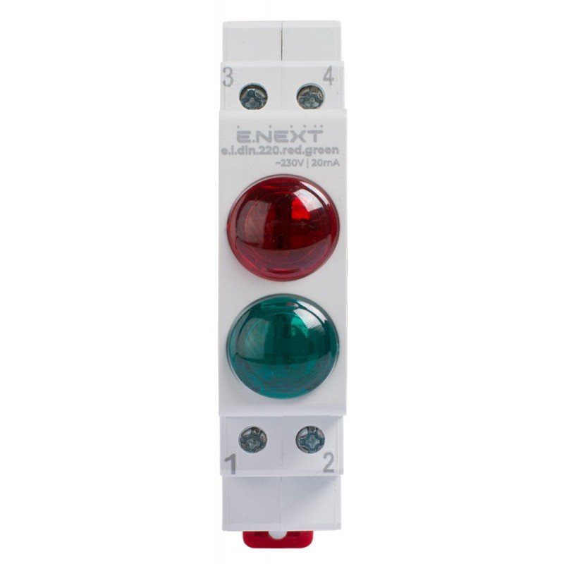 Індикатор на DIN-рейку e.i.din.220.red.green, червоно-зелений