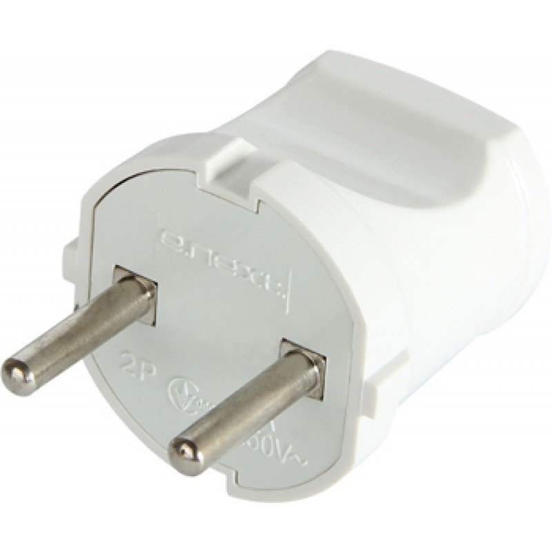 Вилка побутова e.plug.001.10, без з/к,10А біла