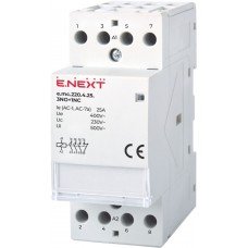 Модульний контактор e.mc.220.4.25.3NO+1NC, 4р, 25А, 3NO+1NC, 220В