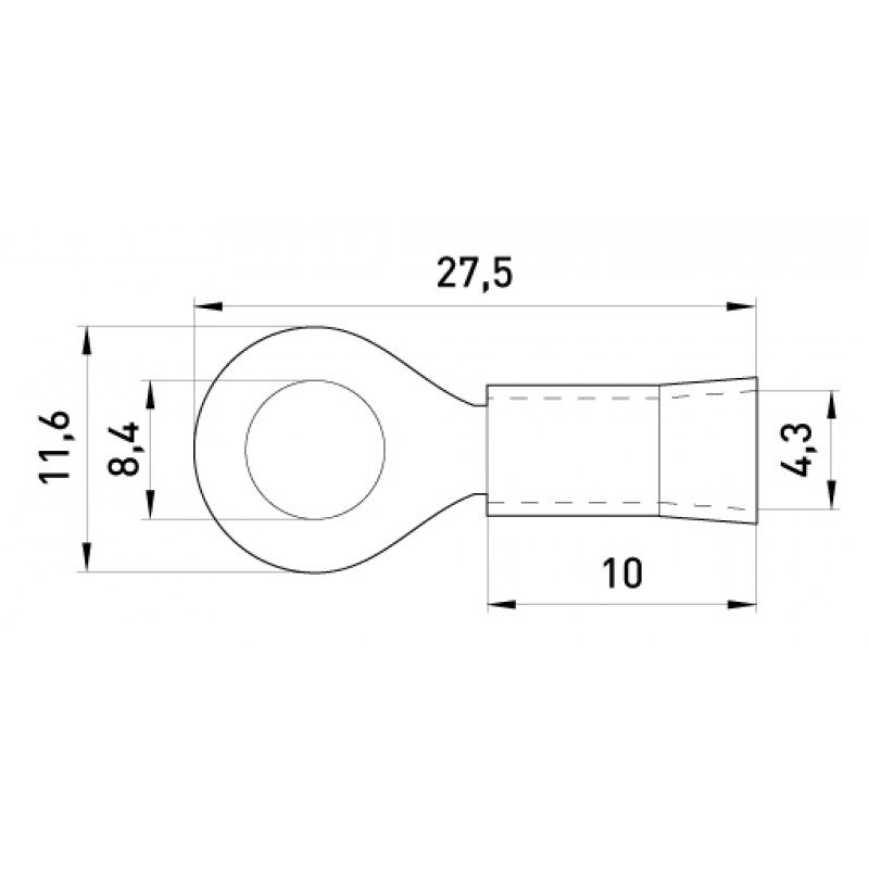 Ізольований наконечник e.terminal.stand.rv1.1,25.8.red 0.5-1.5 кв.мм, червоний