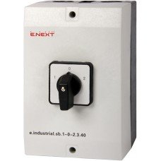 Пакетний перемикач в корпусі e.industrial.sb.1-0-2.3.40, 3р, 40А (1-0-2)