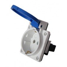 Силова розетка, що вбудовується e.socket.029.8.16,2Р+Z, 250В, 16А, IP44 Shuko