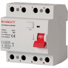 Вимикач диференційного струму e.rccb.pro.4.25.100, 4р, 25А, 100мА