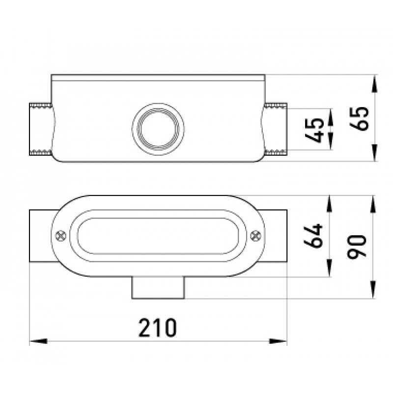 З'єднувач ревізійний Т-подібний e.industrial.pipe.db.revise.t.1-1/2" для труб 1-1/2"