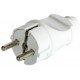 Вилка побутова e.plug.straight.003.16,з з/к, 16А пряма біла