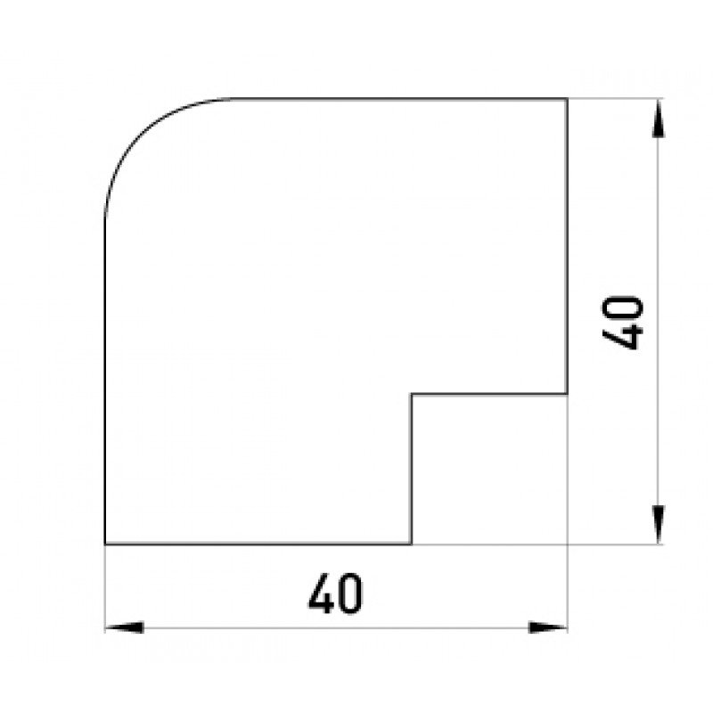 Зовнішній кут e.trunking.blend.out.stand.40.25 для короба 40х25мм