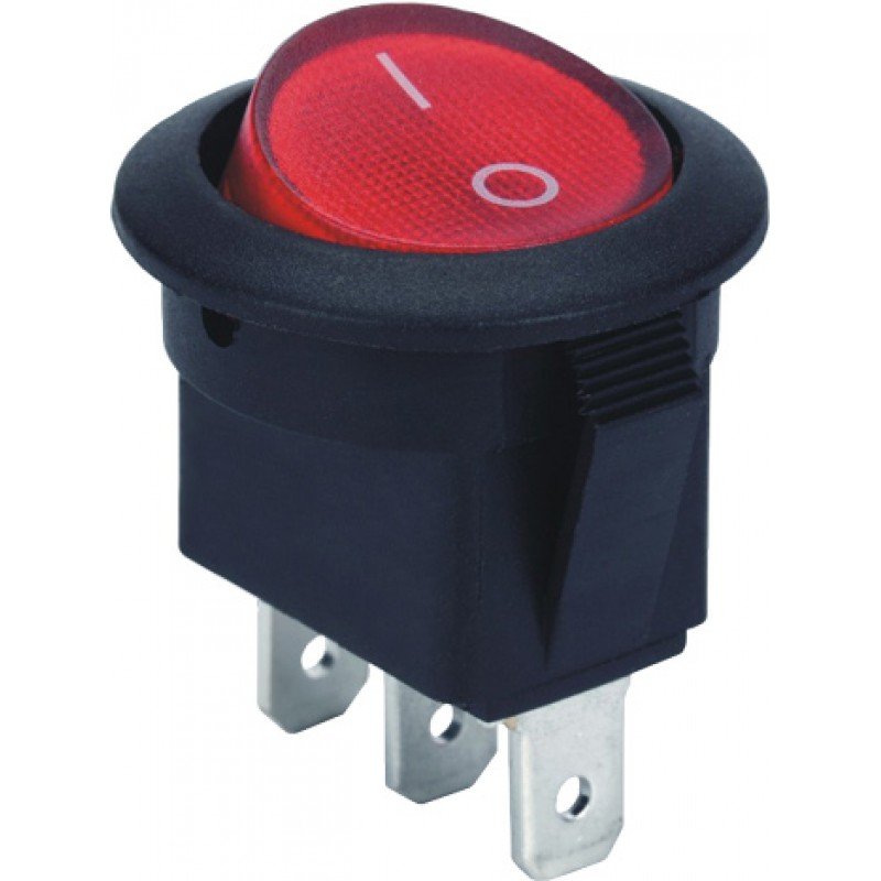 Перемикач клавішний e.switch.key.01, 3 pin, з індикацією