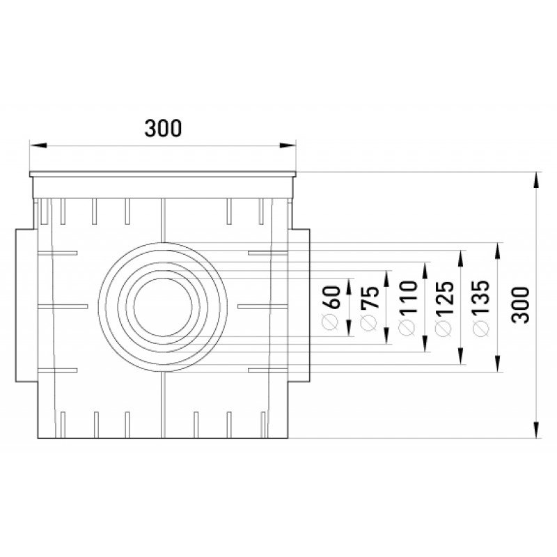 Колодязь кабельний пластиковий e.manhole.300.300.300.cover, 300х300х300мм, з кришкою