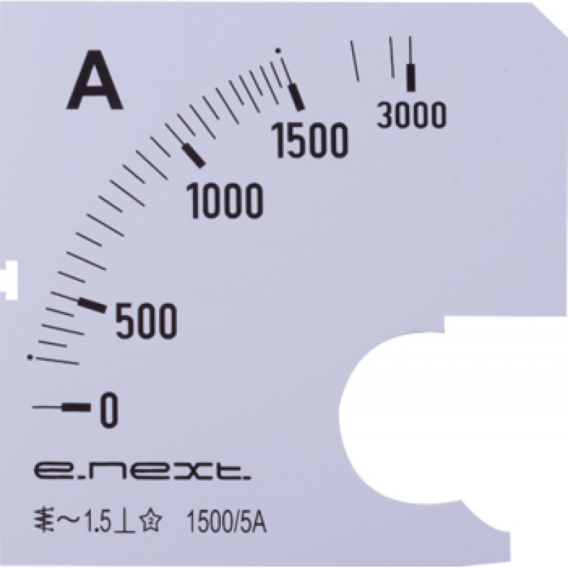 Шкала до амперметра щитового e.meter72.a1500.scale АС 1500А 72х72мм