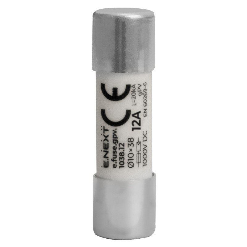 Запобіжник плавкий e.fuse.gpv.1038.12, 10x38, gPV, 12A, 1000VDC, 20kA