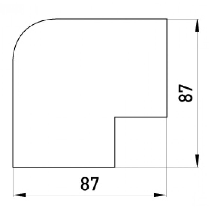 Зовнішній кут e.trunking.blend.out.stand.60.60 для короба 60х60мм