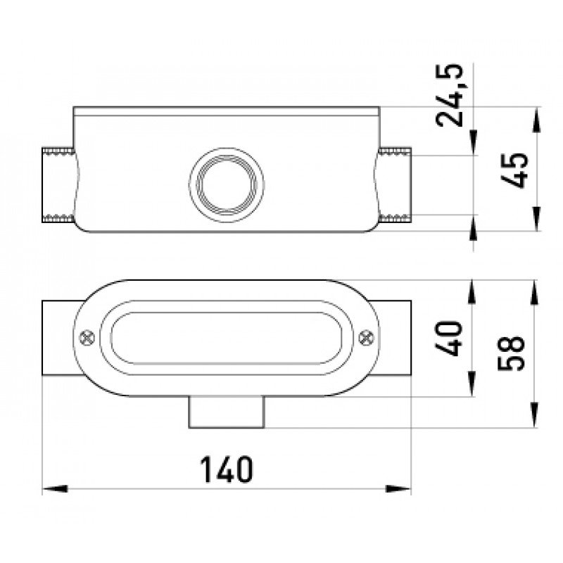 З'єднувач ревізійний Т-подібний e.industrial.pipe.db.revise.t.3/4" для труб 3/4"