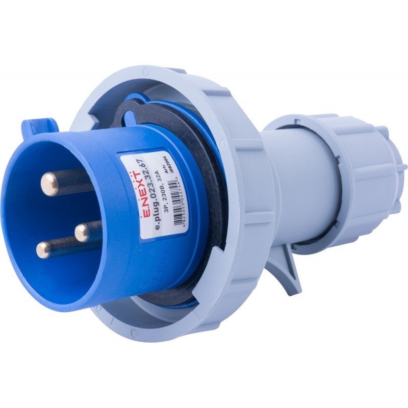 Силова вилка переносна e.plug.023.32.67, 3п., 230В, 32А, IP 67
