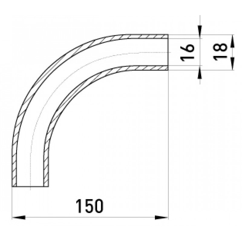 Кутовий з'єднувач металевий e.industrial.pipe.angle.1/2" без різьби, 90 град.