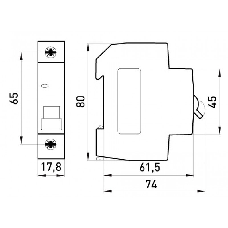 Модульний автоматичний вимикач e.mcb.stand.45.1.B16, 1р, 16А, В, 4,5 кА