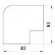 Плоский кут e.trunking.blend.angle.stand.60.60 для короба 60х60мм