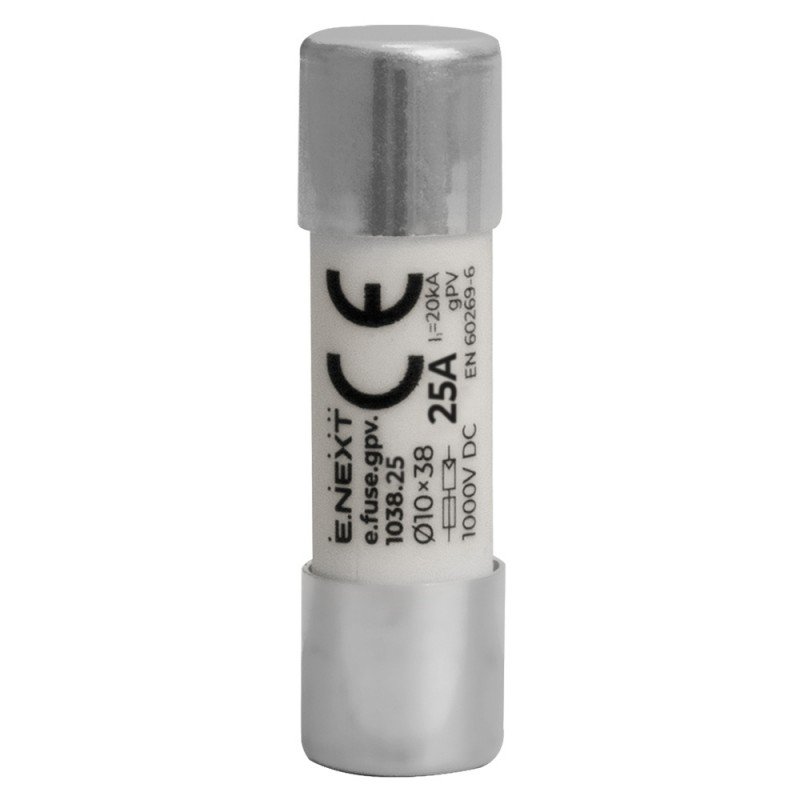 Запобіжник плавкий e.fuse.gpv.1038.25, 10x38, gPV, 25A, 1000VDC, 20kA