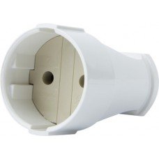 Розетка переносна e.socket.001.10.white, без з/к,10А біла