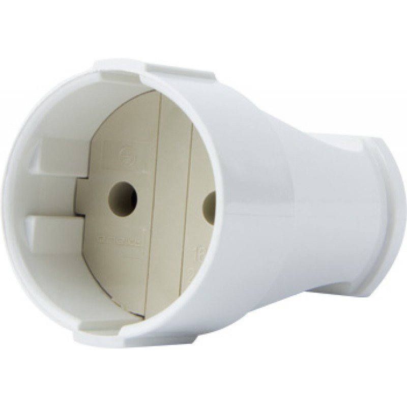 Розетка переносна e.socket.001.10.white, без з/к,10А біла