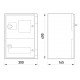 Корпус удароміцний з АБС-пластика e.plbox.300.400.165.1f.15m.tr, 300х400х165мм, IP65 з прозорими дверцятами, панеллю під 1 - фазний лічильник та 15 модулі