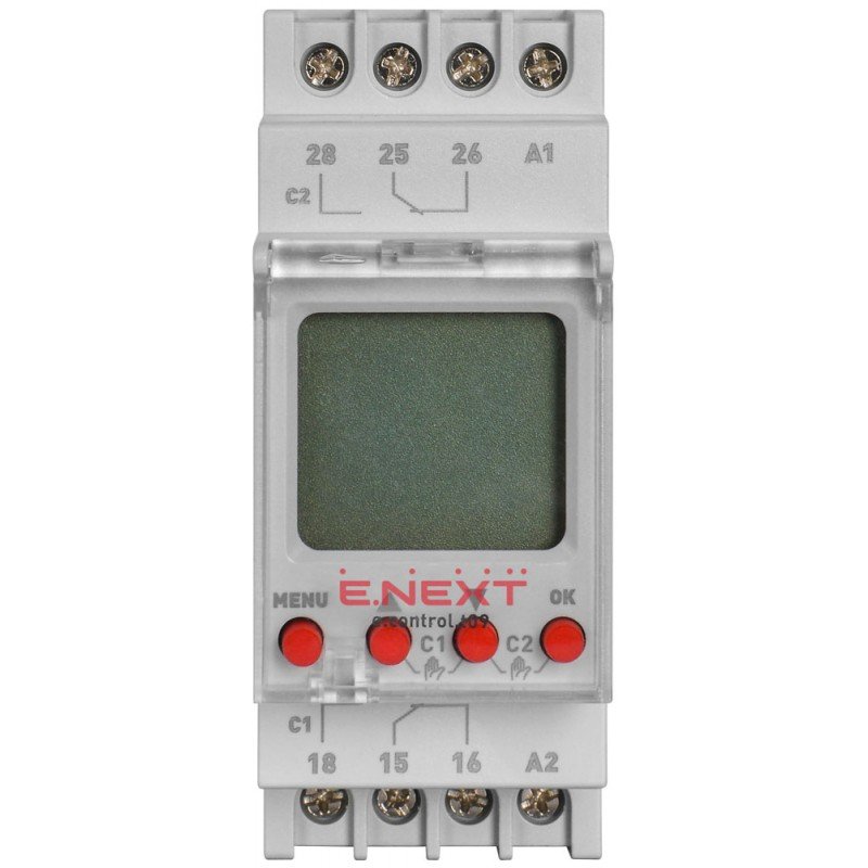 Реле часу електронне двоканальне e.control.t09