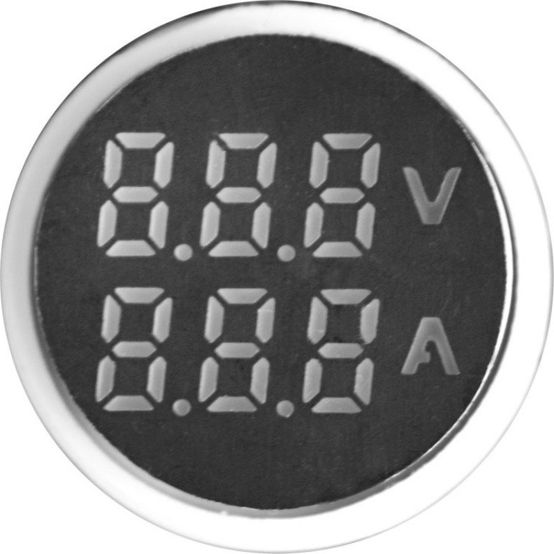 Арматура світлосигнальна з індикатором напруги і струму e.ad22.va Ø22мм, 50-500В, 5-100 А