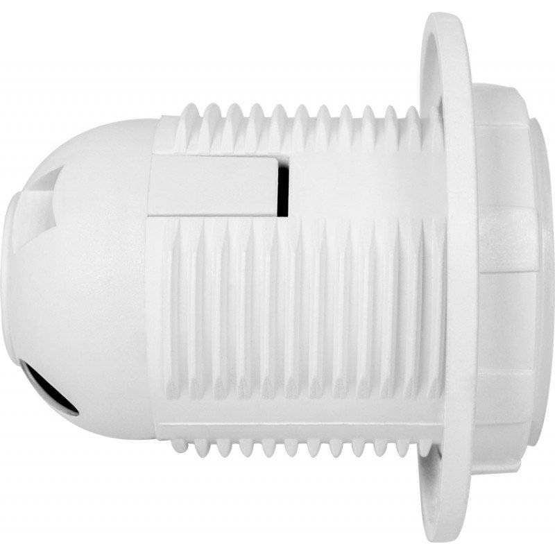 Патрон пластиковий e.lamp socket with nut.E27.pl.white, Е27 з гайкою, білий