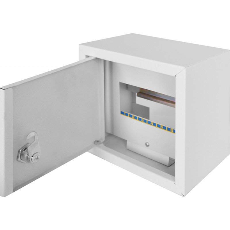 Корпус e.mbox.stand.n.06.z металевий, під 6 мод., навісний, з замком