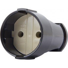 Розетка переносна e.socket.001.10.black, без з/к,10А чорна