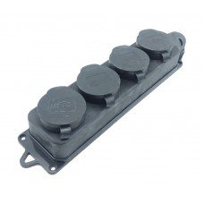 Розетка чотиримісна із захисними кришками RUBBER IP44 TNSy
