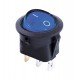 KCD1-8-101N BL/B 220V Перемикач 1 клав. круглий синій з підсвічуванням TNSy