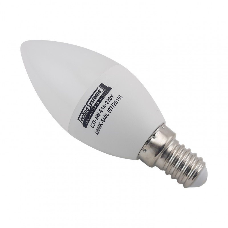 Лампа світлодіодна LED Bulb-C37-6W-E14-220V-4000K-540L ICCD TNSy