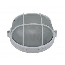 Світильник НПП1302-60W-E27-IP65 коло біле з решіткою TNSy