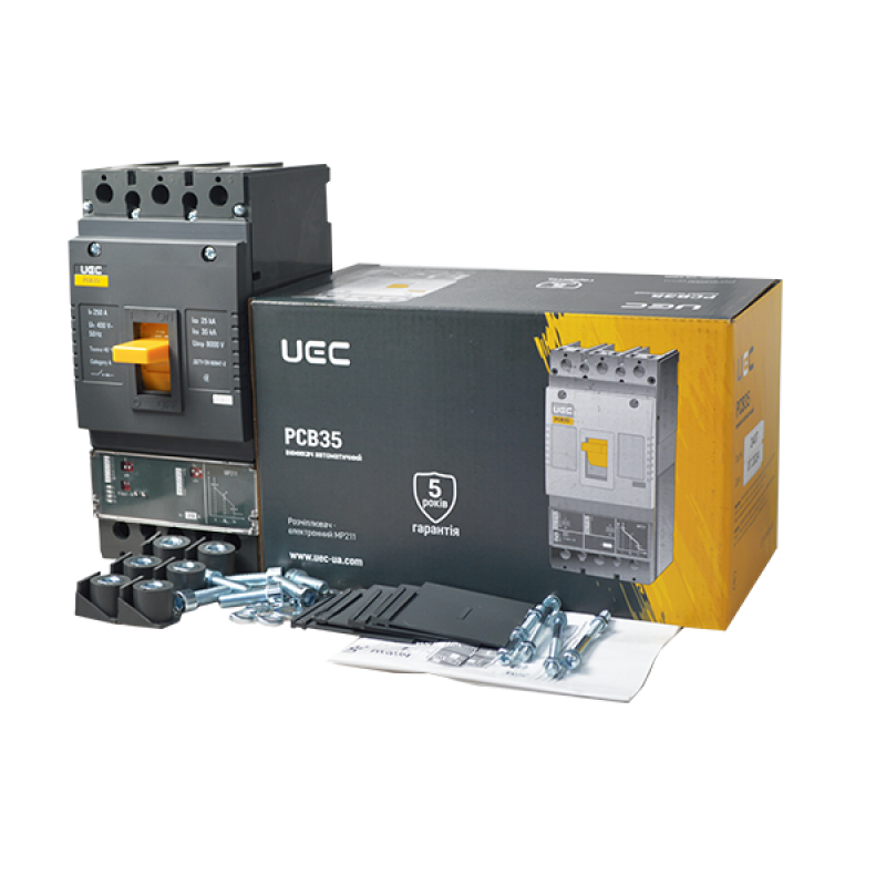 Автоматичний вимикач PCB35 3Р 250А 35кА з електронним розчеплювачем PR211 UEC