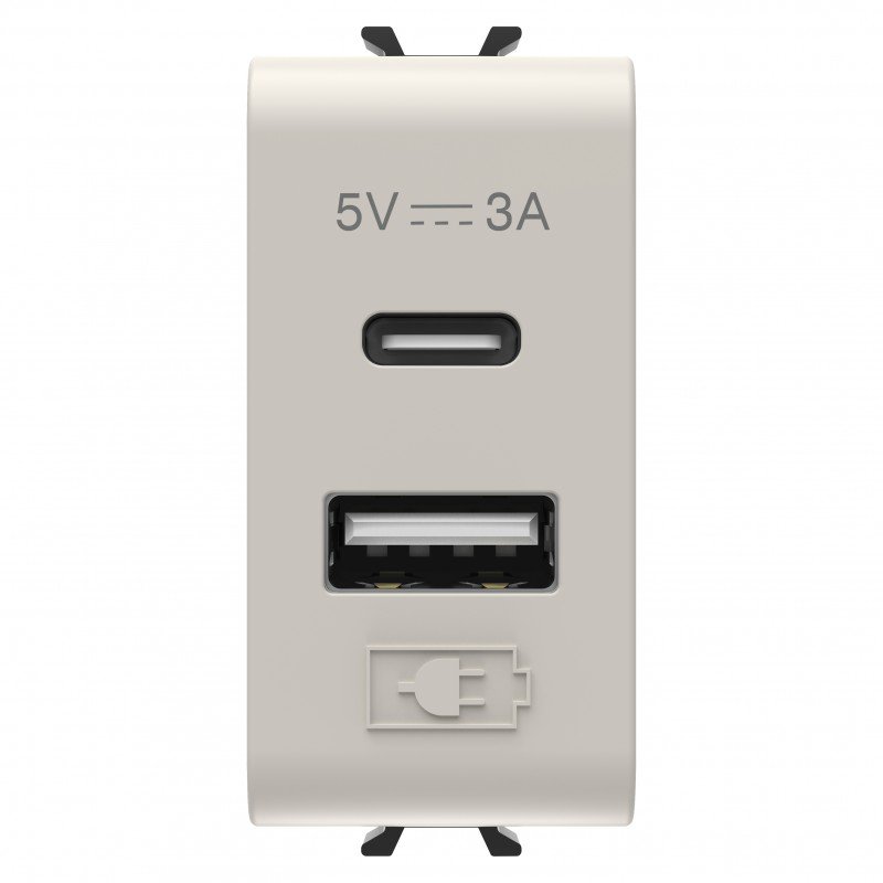 Розетка 2хUSB Chorusmart A+C TYPE 5V 3A 1M бежевий GEWISS